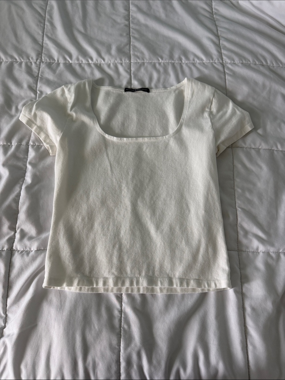 Brandy Melville Cream Square Neck Crop Top